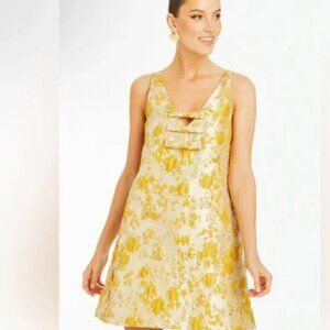 Mestiza New York Champagne Gold Floral Jacquard Dress Sz 10 NWT $525